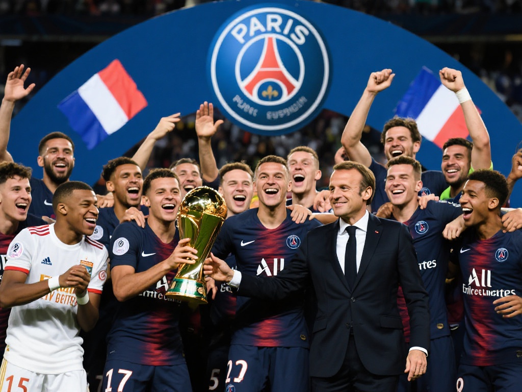 马克龙盛赞大巴黎夺冠：巴黎今晚统领欧洲之巅