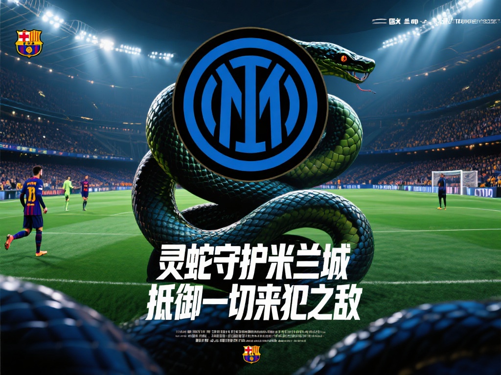 国米发布迎战巴萨海报：灵蛇守护米兰城，誓破强敌捍卫荣耀